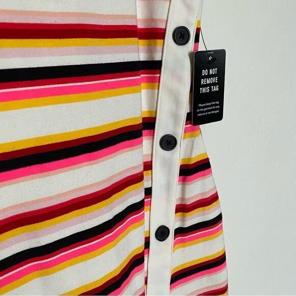 Express Bodycon Midi Dress NEW Colorful Stripes XS Stretch Party - Picture 3 of 13